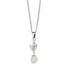 Freshwater Pearl and Cubic Zirconia Necklace 